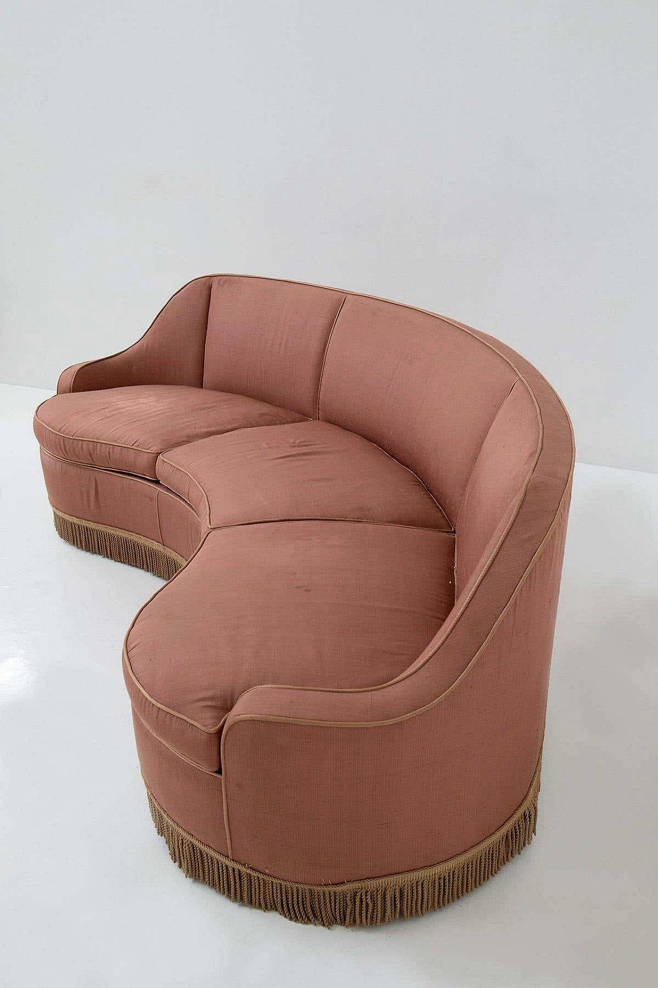 Three-seater sofa in pink fabric attributed to Gio Ponti for Casa e Giardino, 1950s 7