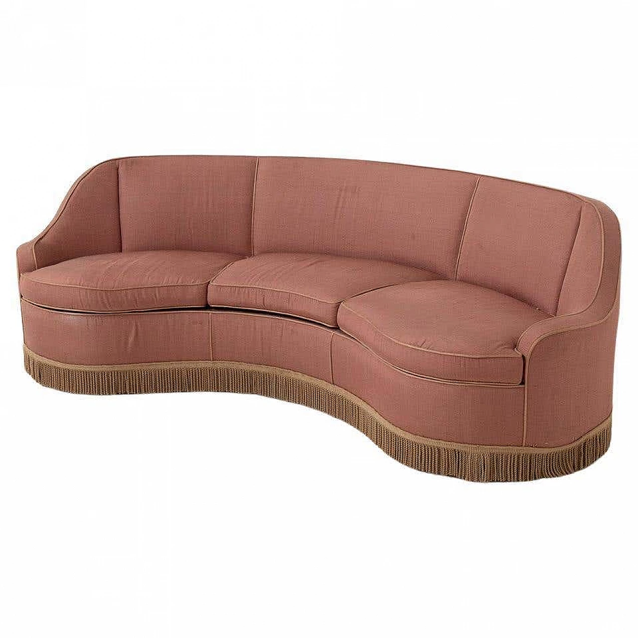 Three-seater sofa in pink fabric attributed to Gio Ponti for Casa e Giardino, 1950s 10