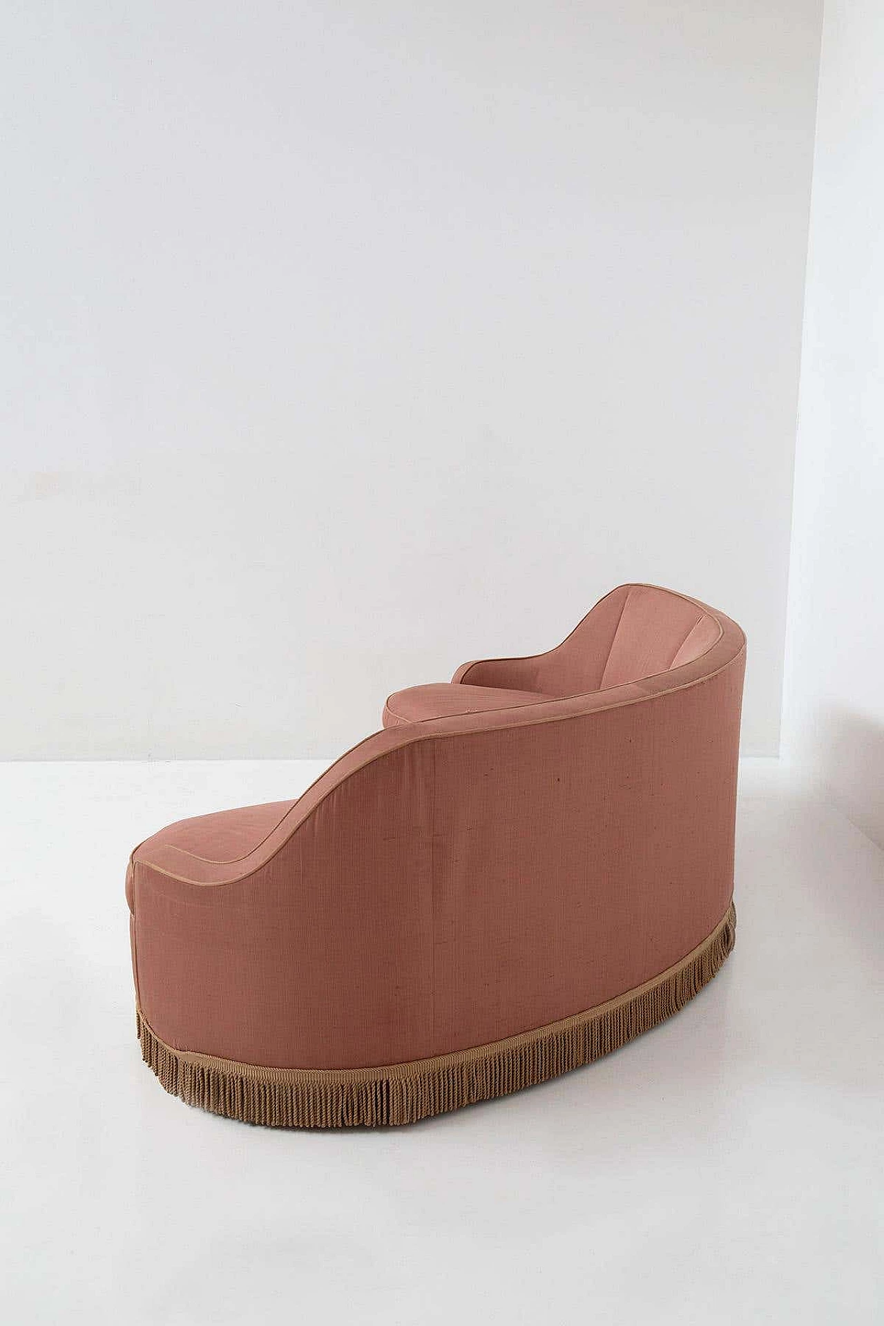 Three-seater sofa in pink fabric attributed to Gio Ponti for Casa e Giardino, 1950s 11