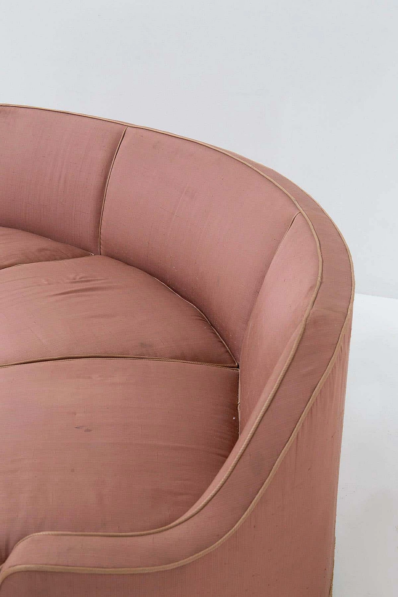 Three-seater sofa in pink fabric attributed to Gio Ponti for Casa e Giardino, 1950s 12