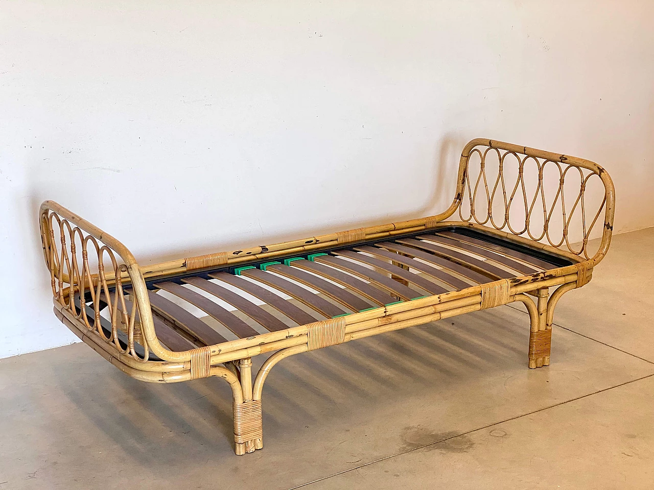 Bamboo single bed, 1970s 8