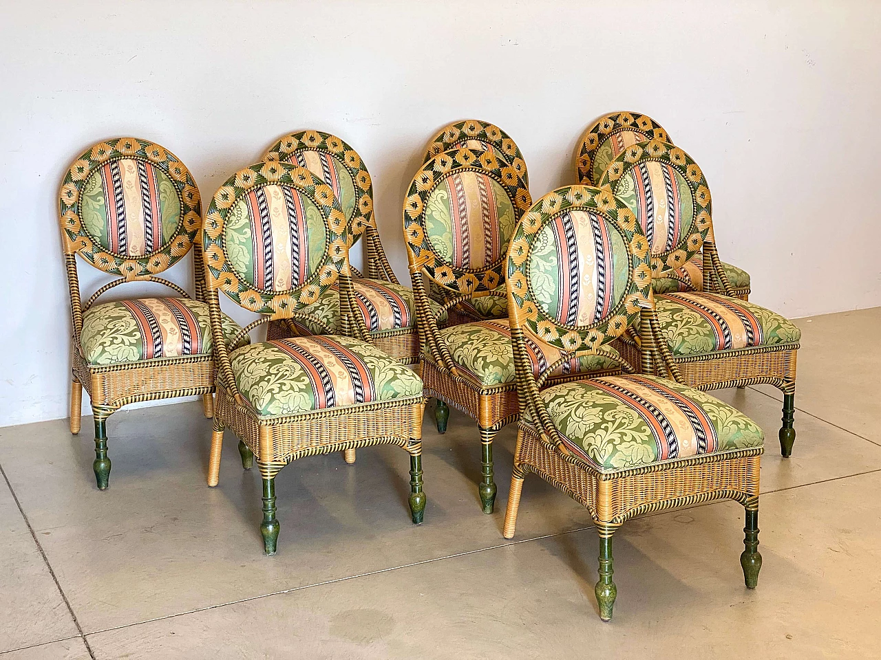 8 Sedie in vimini, anni '80 7