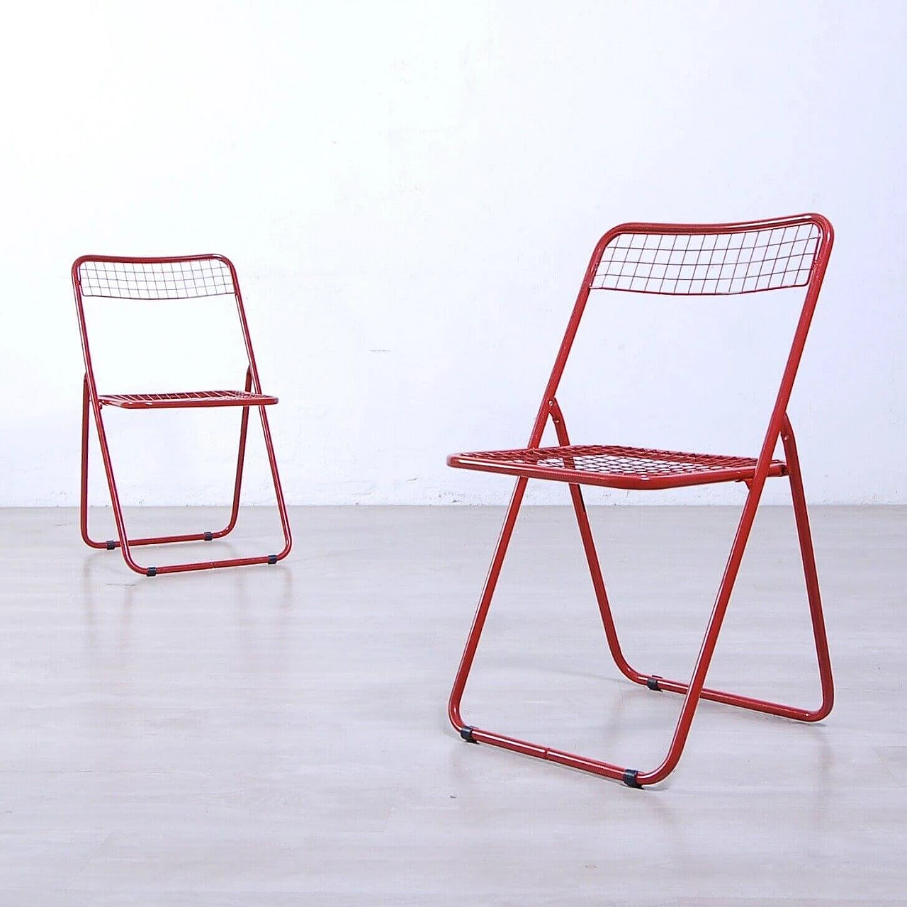 Pair of Ted Net folding chairs by Niels Gammelgaard for Ikea, 1978 2