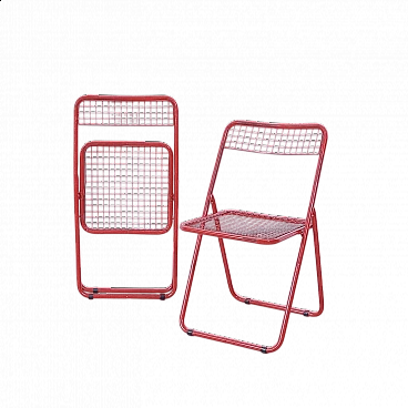 Coppia di sedie pieghevoli Ted Net di Niels Gammelgaard per Ikea, 1978