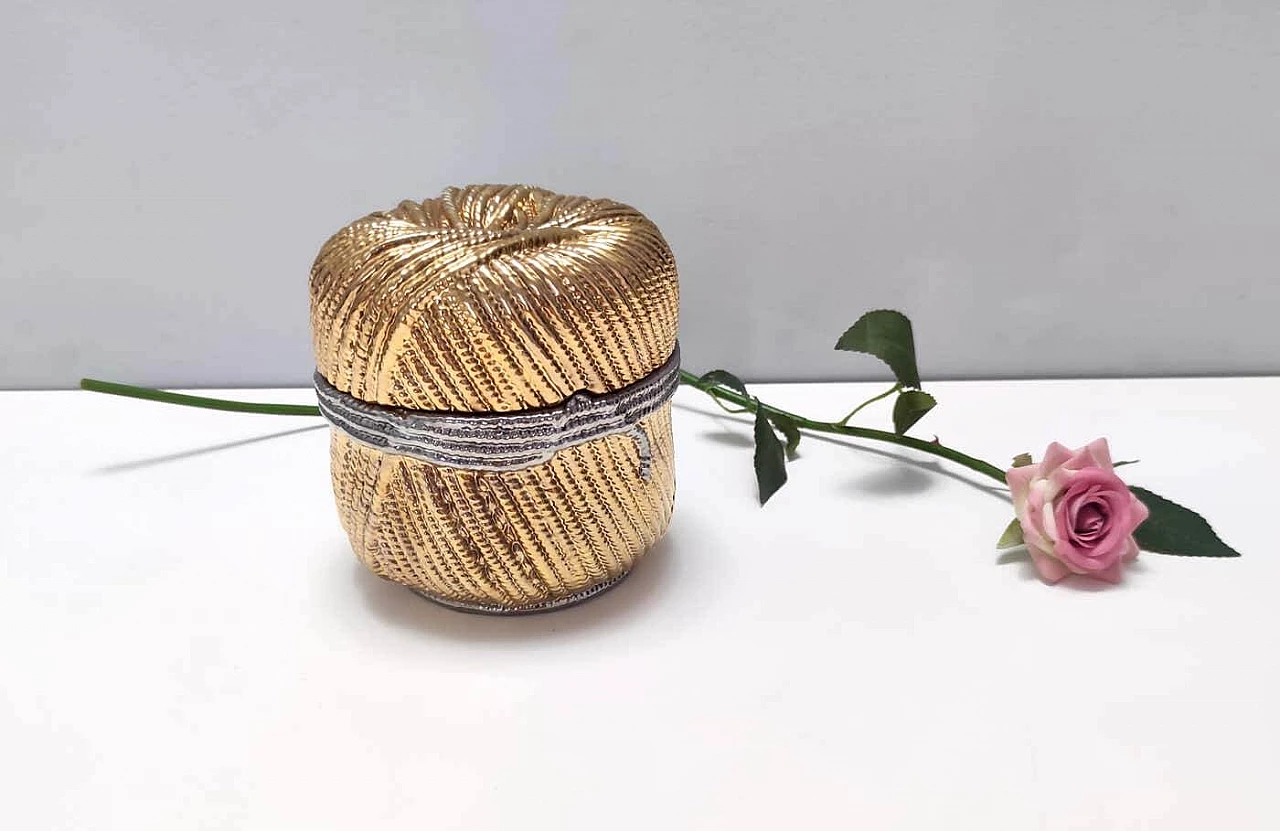 San Marco gold and silver-plated ceramic jewellery box, 1970s 4