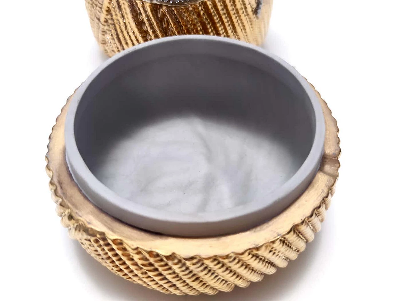 San Marco gold and silver-plated ceramic jewellery box, 1970s 10