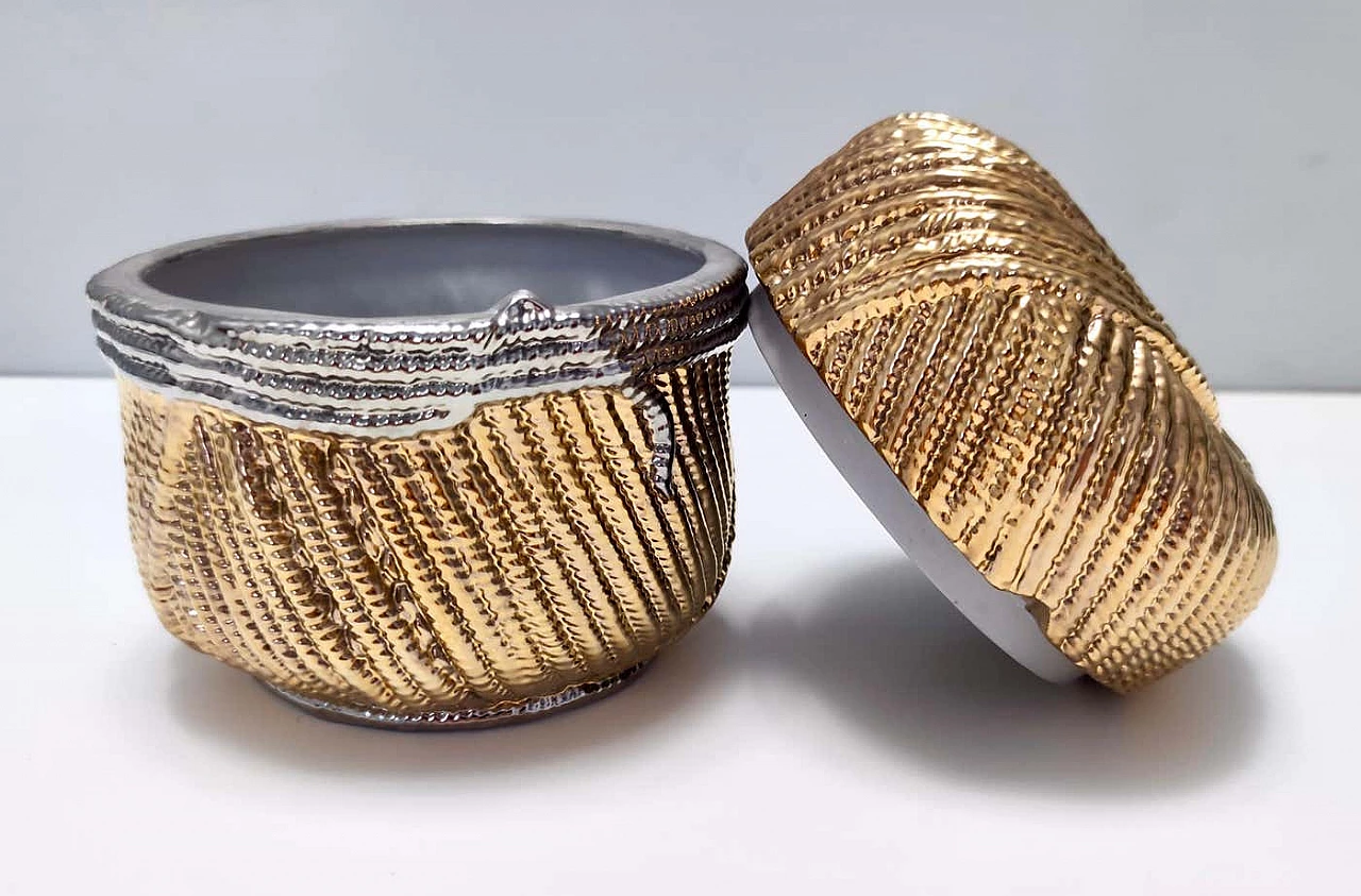 San Marco gold and silver-plated ceramic jewellery box, 1970s 11