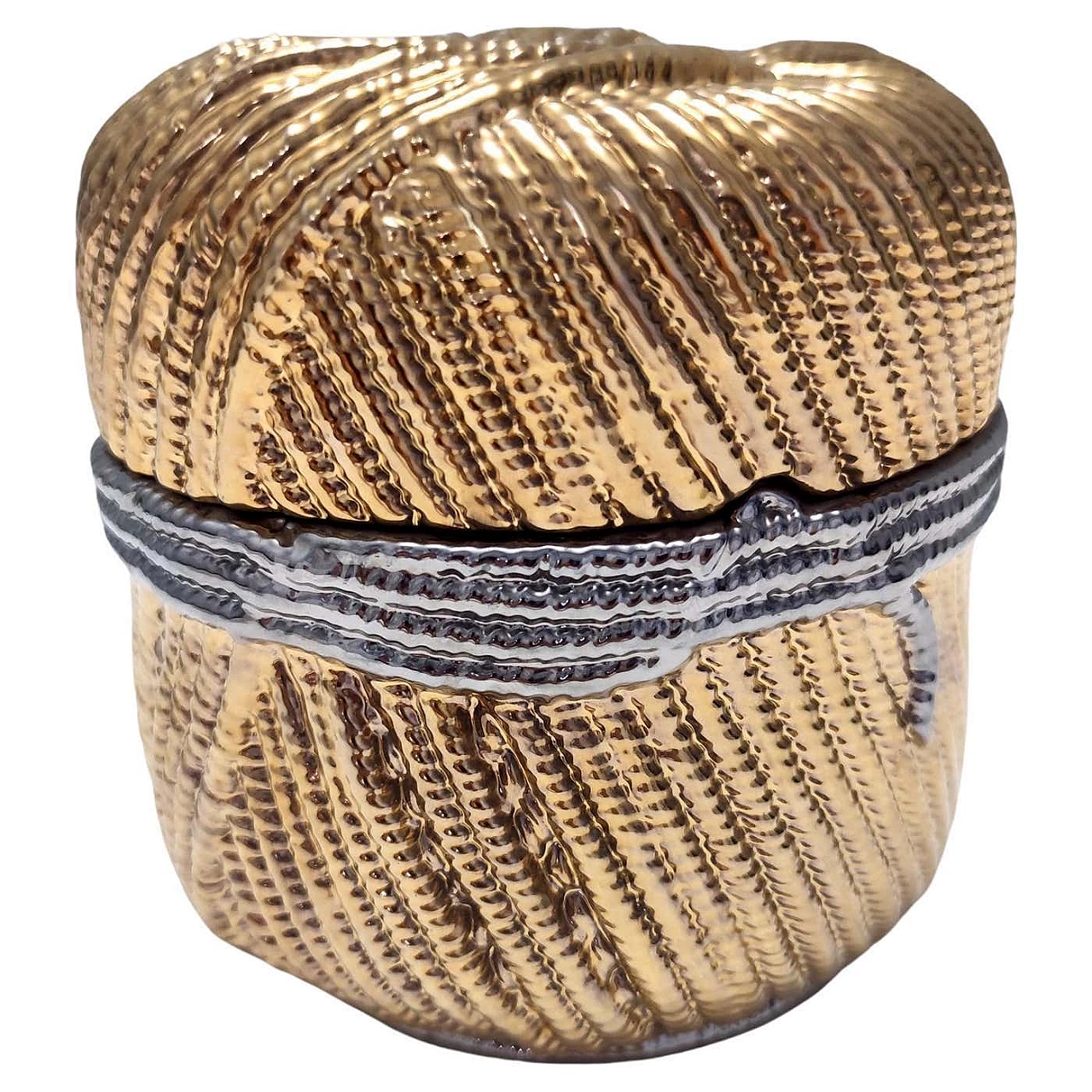 San Marco gold and silver-plated ceramic jewellery box, 1970s 12