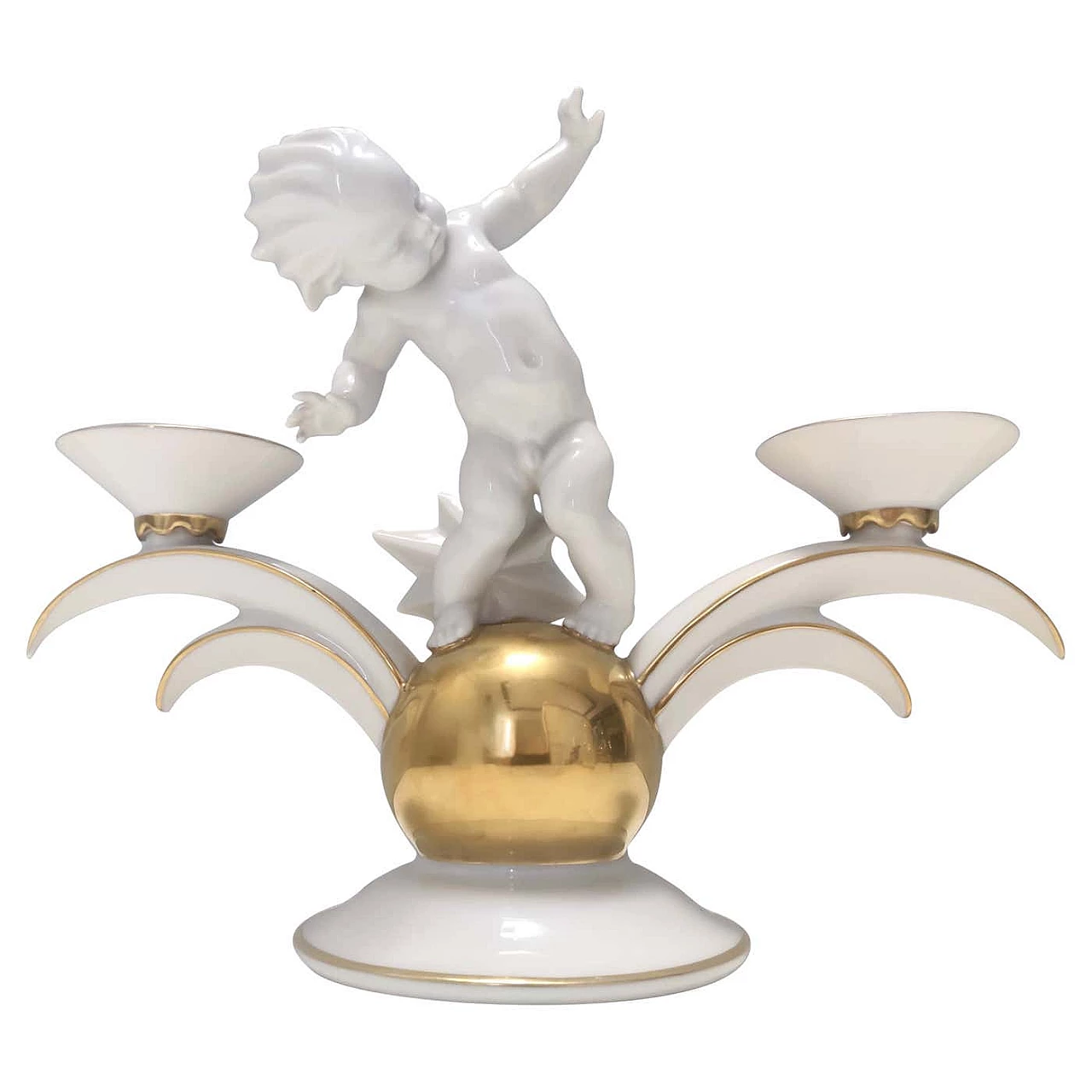 Porcelain candle holder by Karl Tutter for Hutschenreuther, 1930s 1