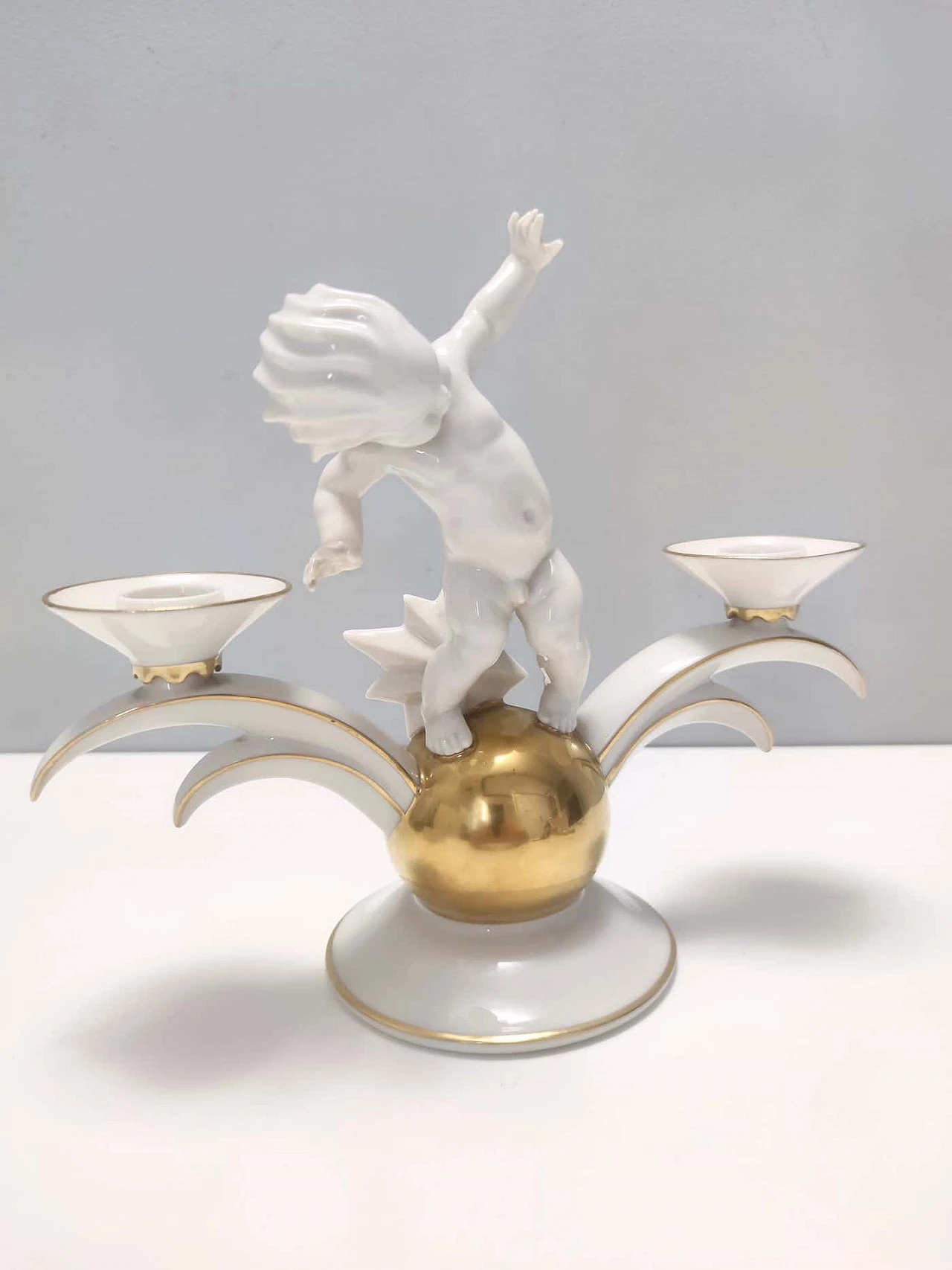 Porcelain candle holder by Karl Tutter for Hutschenreuther, 1930s 4