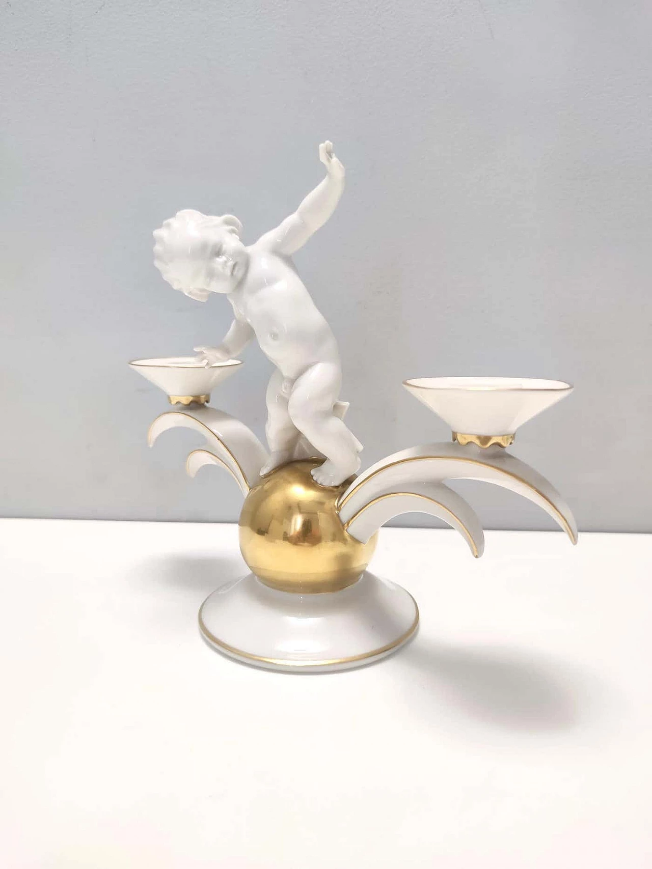 Porcelain candle holder by Karl Tutter for Hutschenreuther, 1930s 9