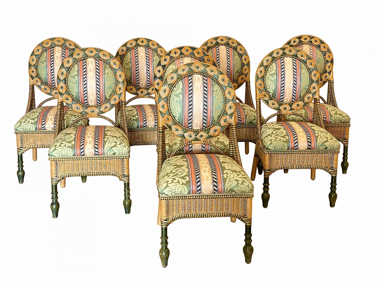 8 Wicker chairs, 1980s 17