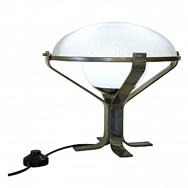 Lampada da tavolo in ottone nichelato di Sergio Mazza di Artemide, anni '60