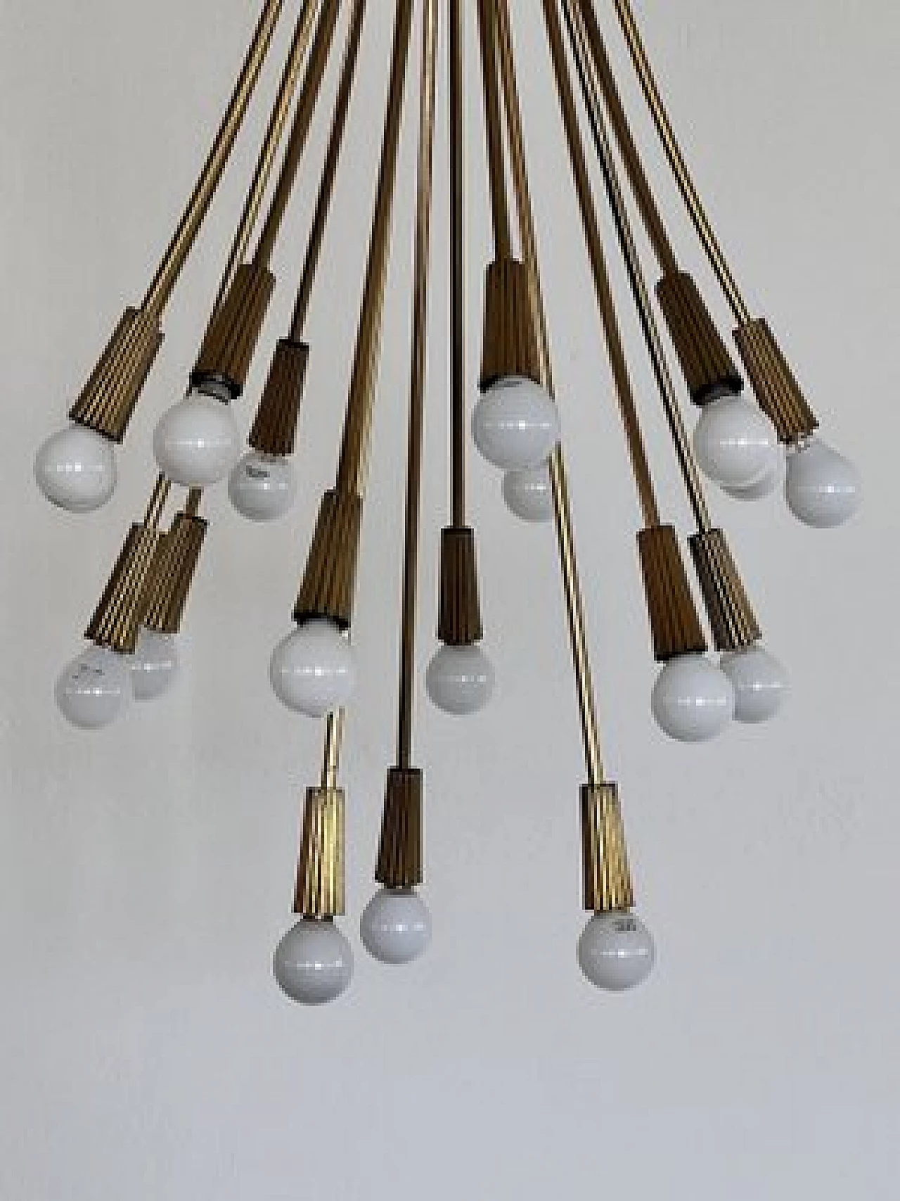 Eighteen-light brass chandelier, 1970s 5