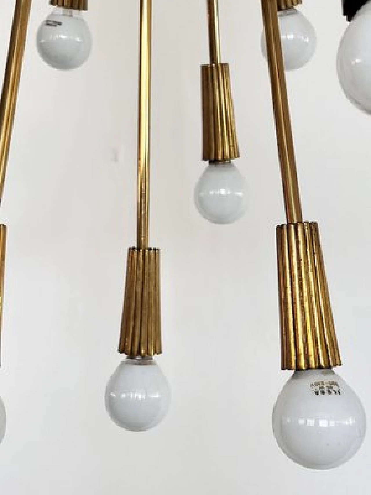 Eighteen-light brass chandelier, 1970s 7