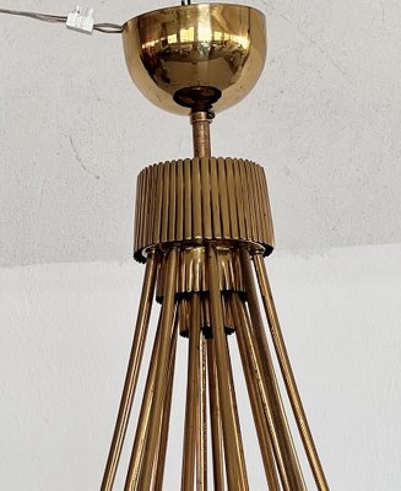 Eighteen-light brass chandelier, 1970s 14