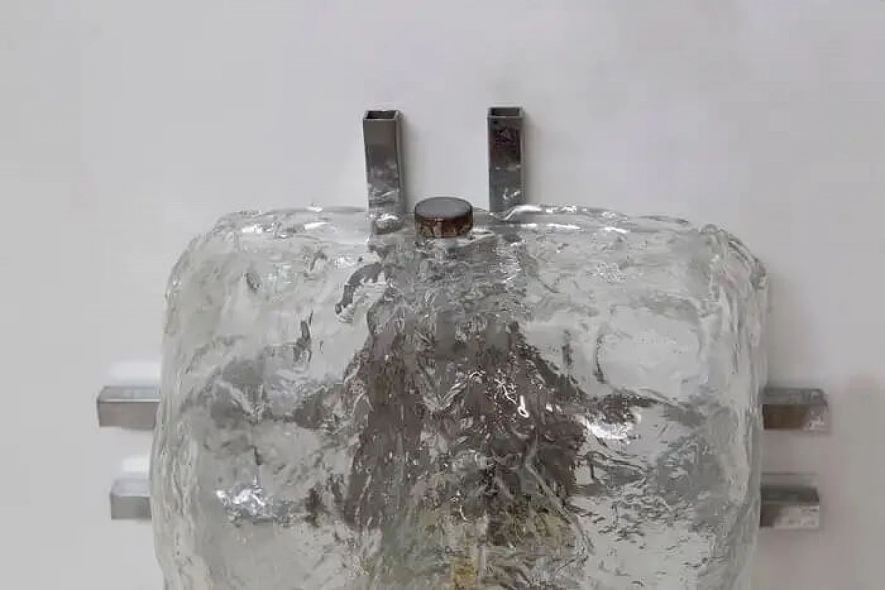 3 Lampade da parete di Carlo Nason per Mazzega in vetro di Murano, anni '70 2