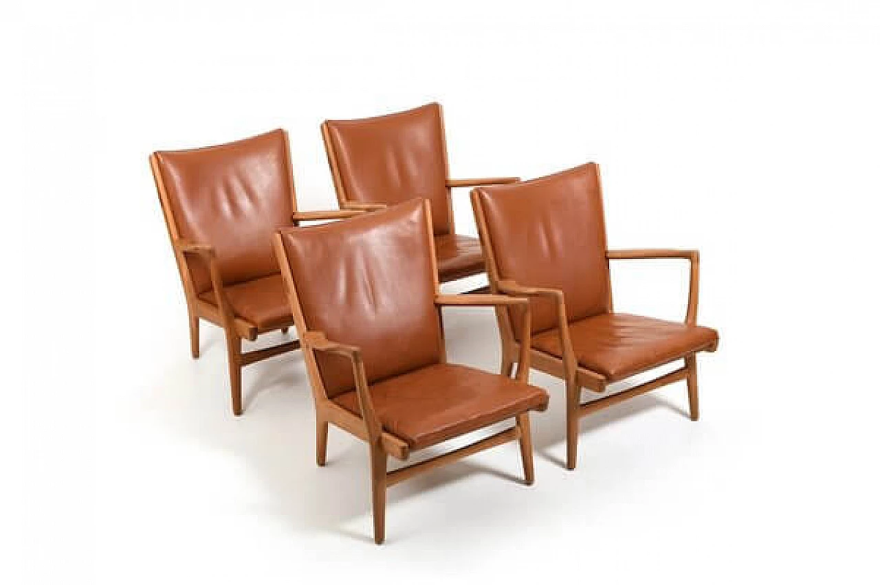 4 AP-16 armchairs by Hans J. Wegner for AP Stolen, 1950s 1
