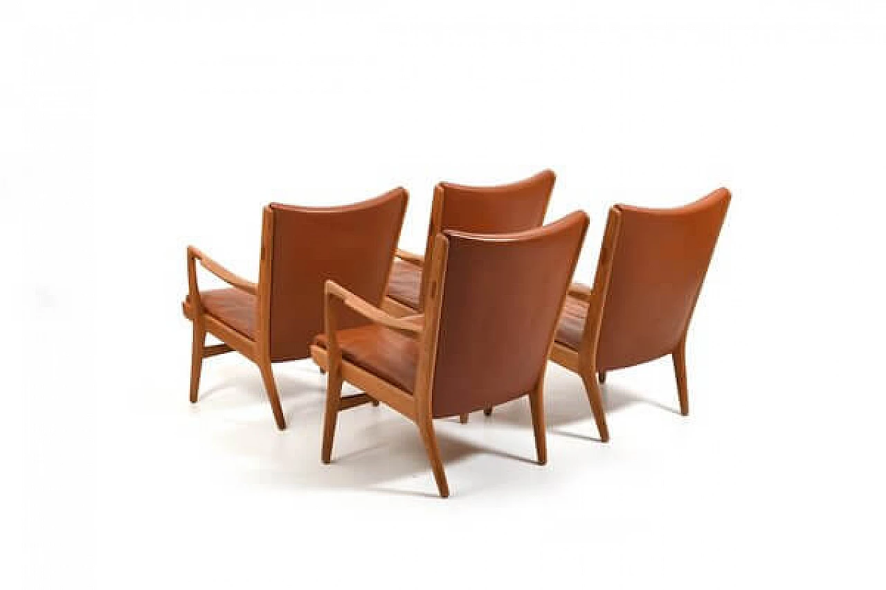 4 AP-16 armchairs by Hans J. Wegner for AP Stolen, 1950s 6