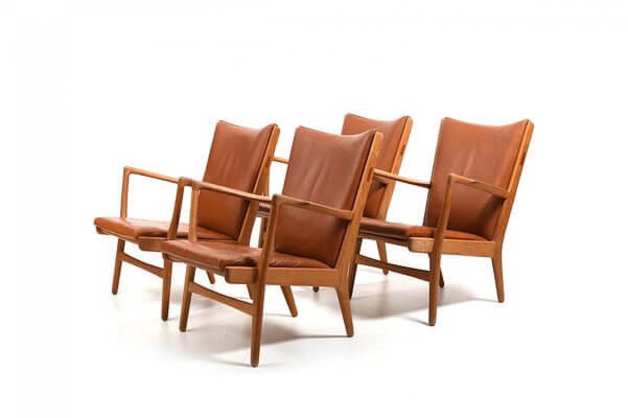 4 AP-16 armchairs by Hans J. Wegner for AP Stolen, 1950s 8