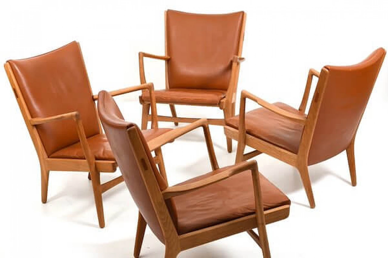 4 AP-16 armchairs by Hans J. Wegner for AP Stolen, 1950s 14
