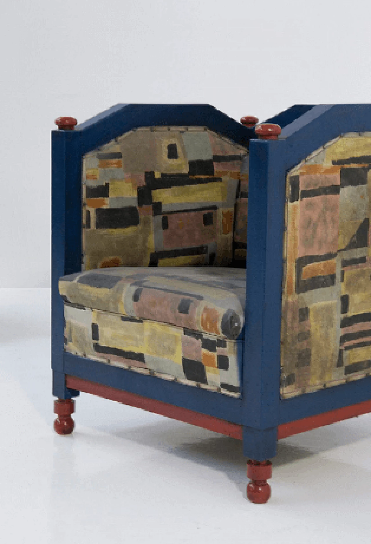 Pair of wood and fabric armchairs attributed to Luigi Colombo Fillia, 1920s 5