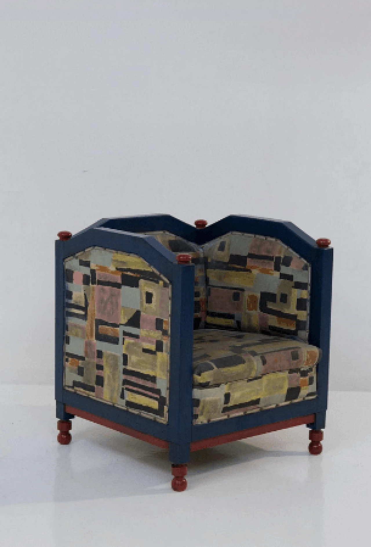 Coppia di poltrone in legno e tessuto attribuite a Luigi Colombo Fillia, anni '20 7