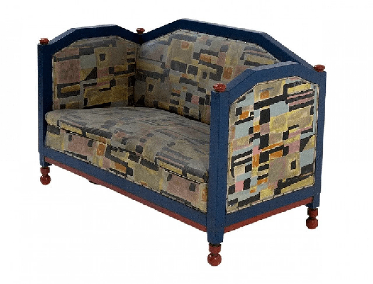 Wood and fabric sofa attributed to Luigi Colombo Fillia, 1920s 1