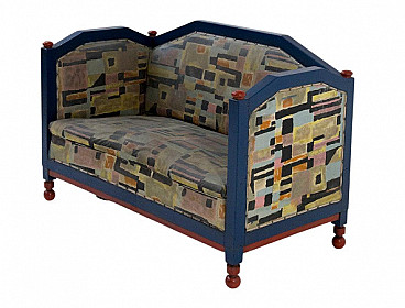 Wood and fabric sofa attributed to Luigi Colombo Fillia, 1920s