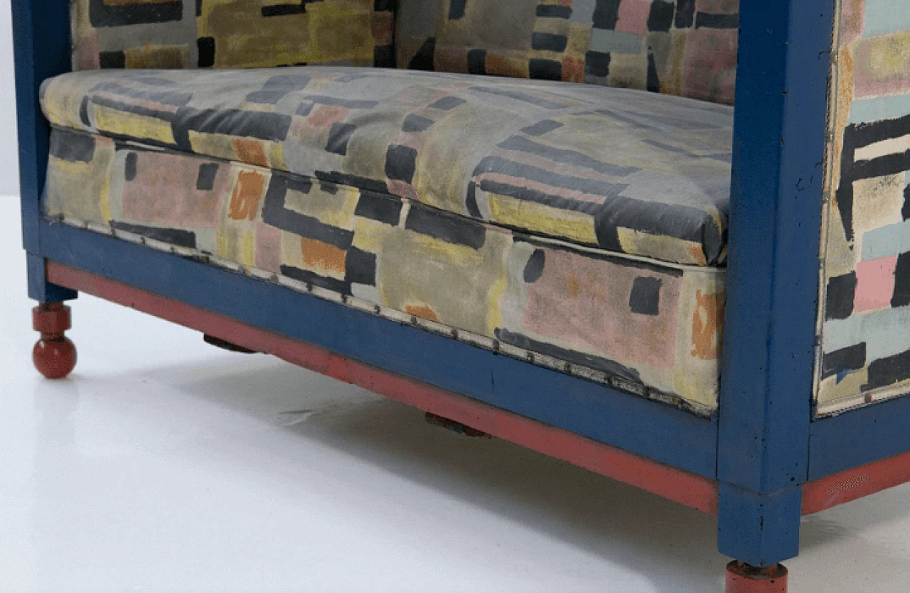 Wood and fabric sofa attributed to Luigi Colombo Fillia, 1920s 7