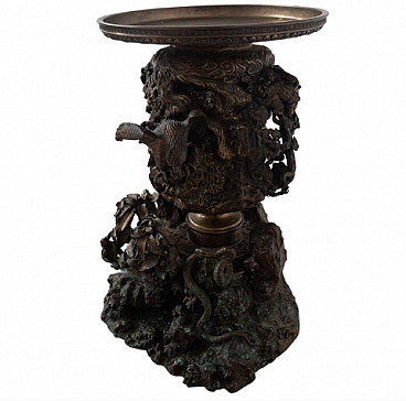 Japanese patinated bronze incense burner, 19th century