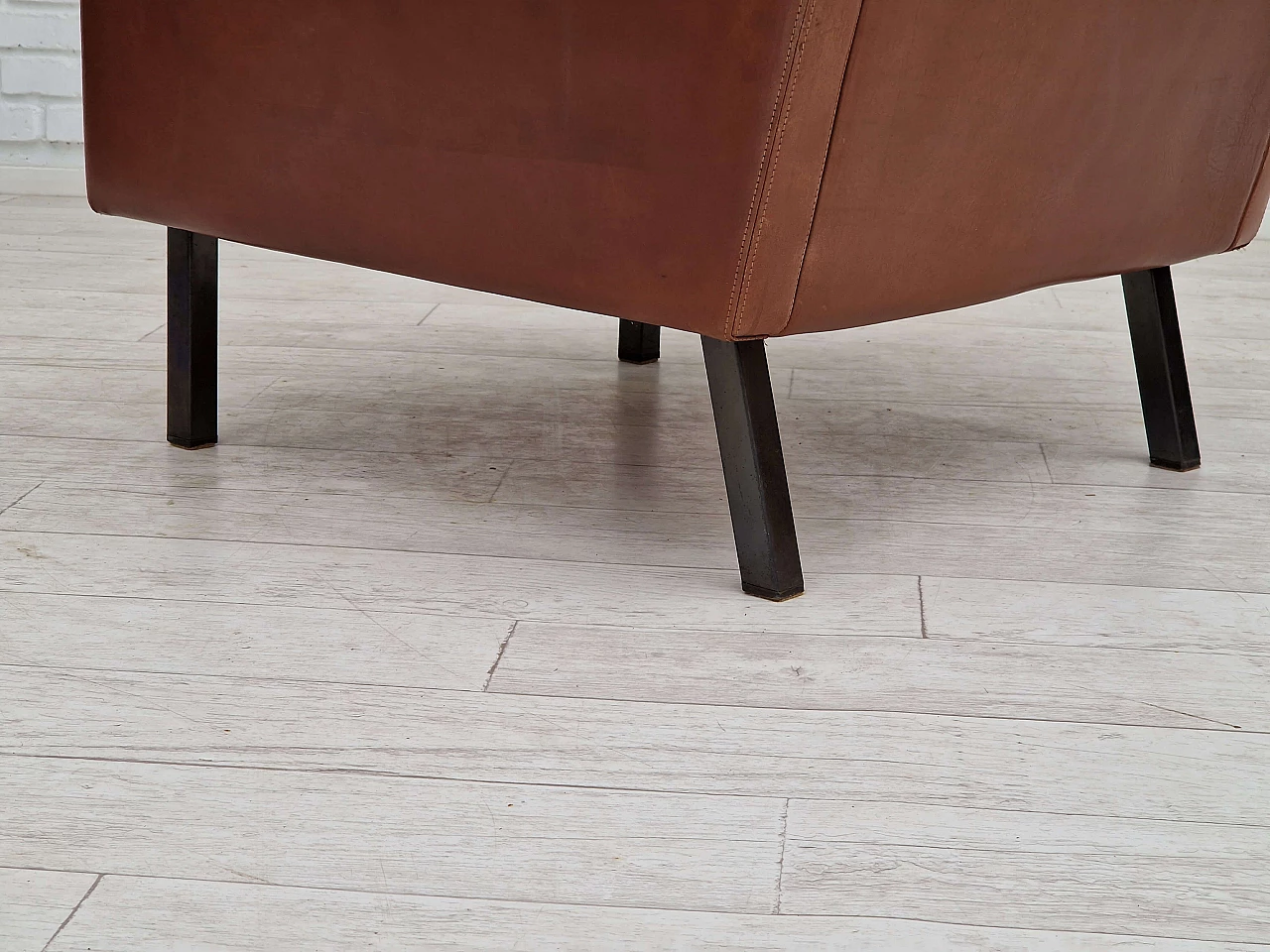 Danish leather armchair by Arne Vodder for Fritz Hansen, 1970s 9