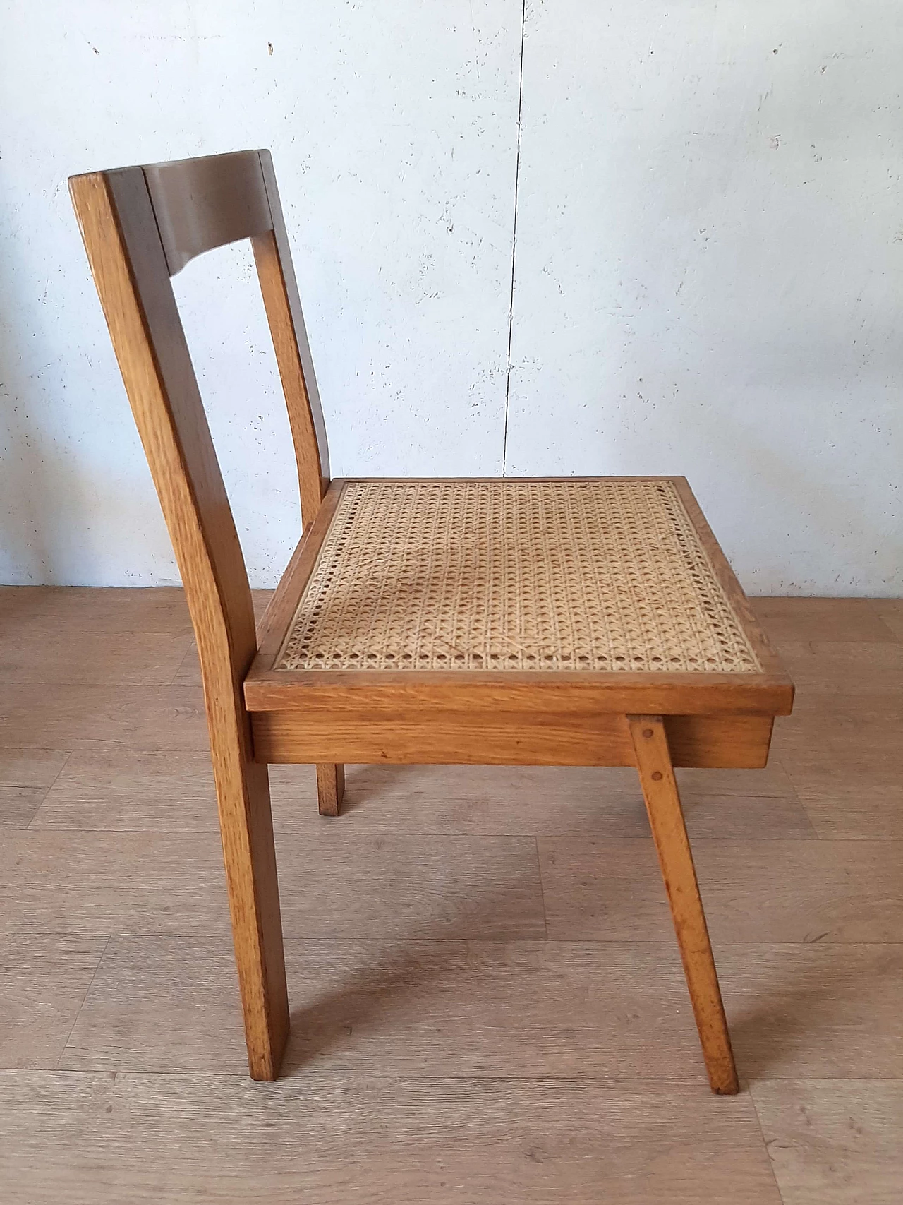 4 Oak chairs with Vienna straw seats, 1980s 5