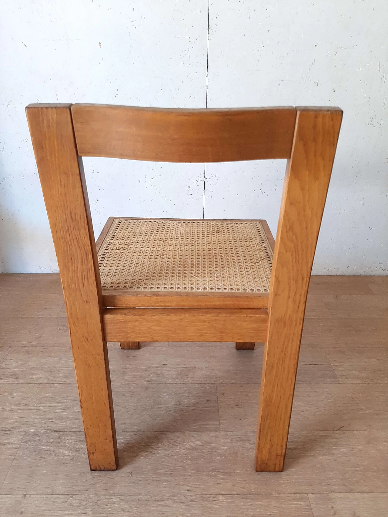 4 Oak chairs with Vienna straw seats, 1980s 6