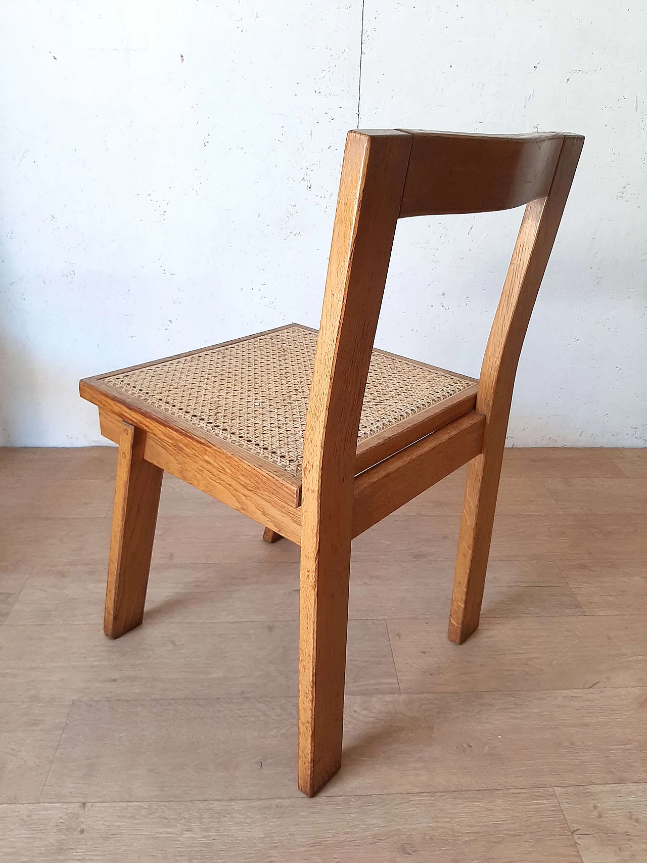4 Oak chairs with Vienna straw seats, 1980s 7