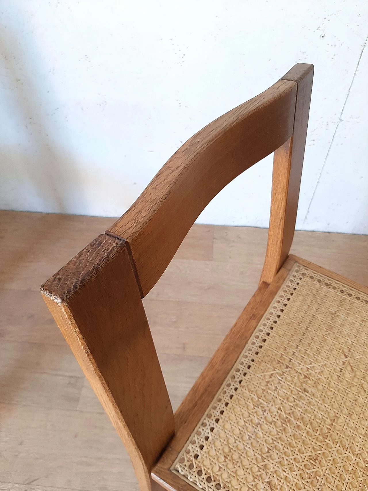 4 Oak chairs with Vienna straw seats, 1980s 8