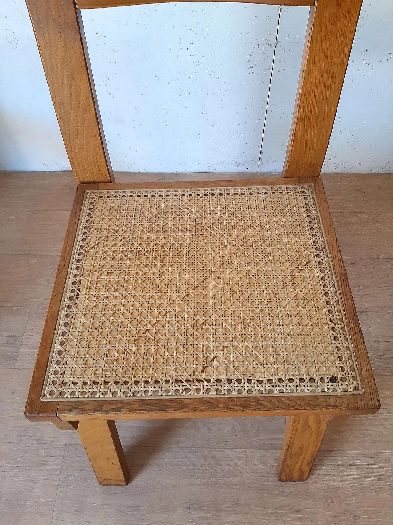 4 Oak chairs with Vienna straw seats, 1980s 9