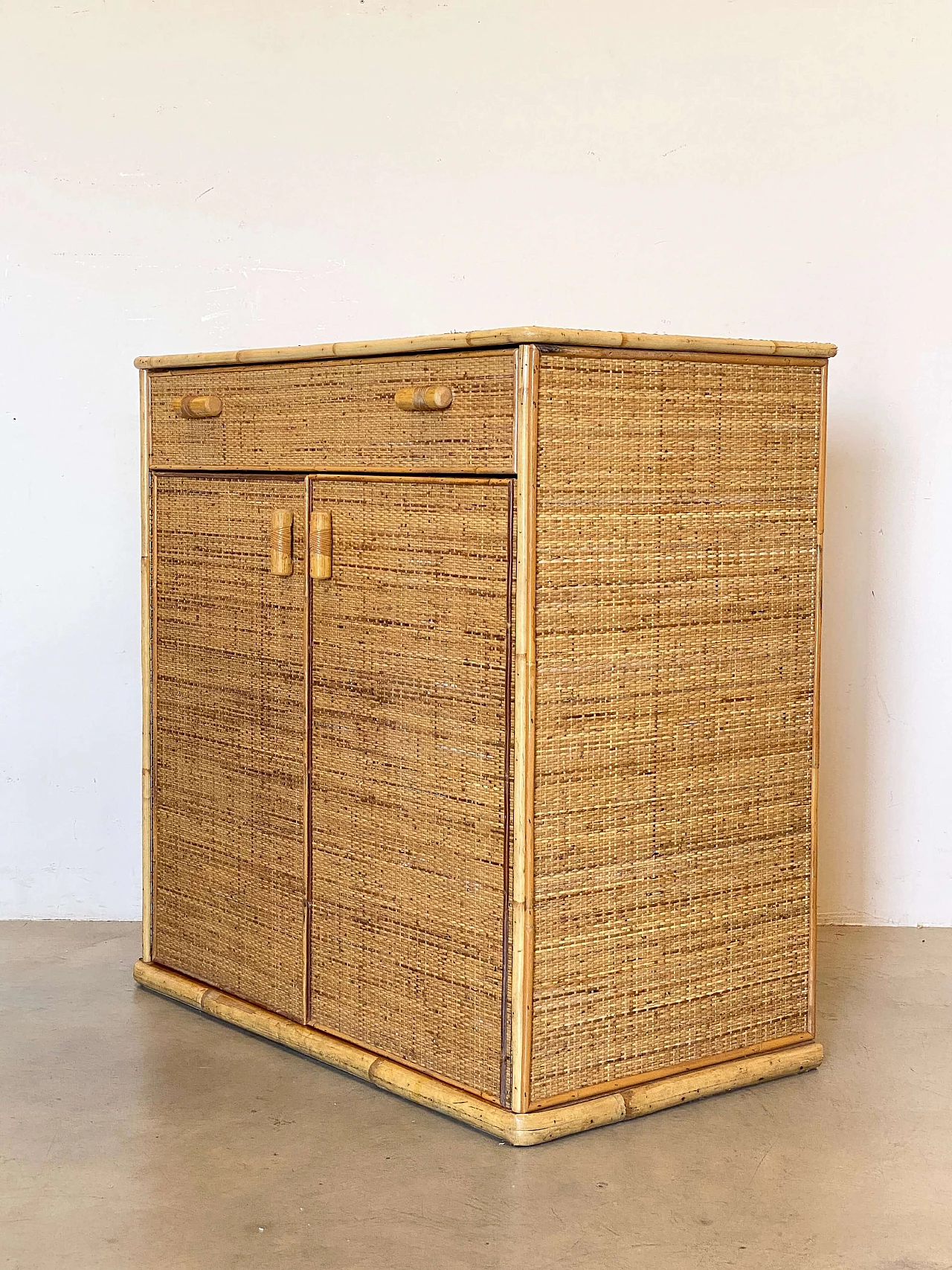 Bamboo and wicker sideboard, 1980s 6