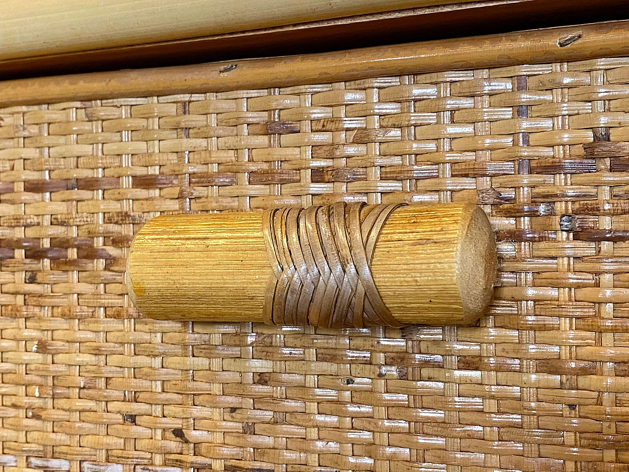 Credenza in bambù e vimini, anni '80 8