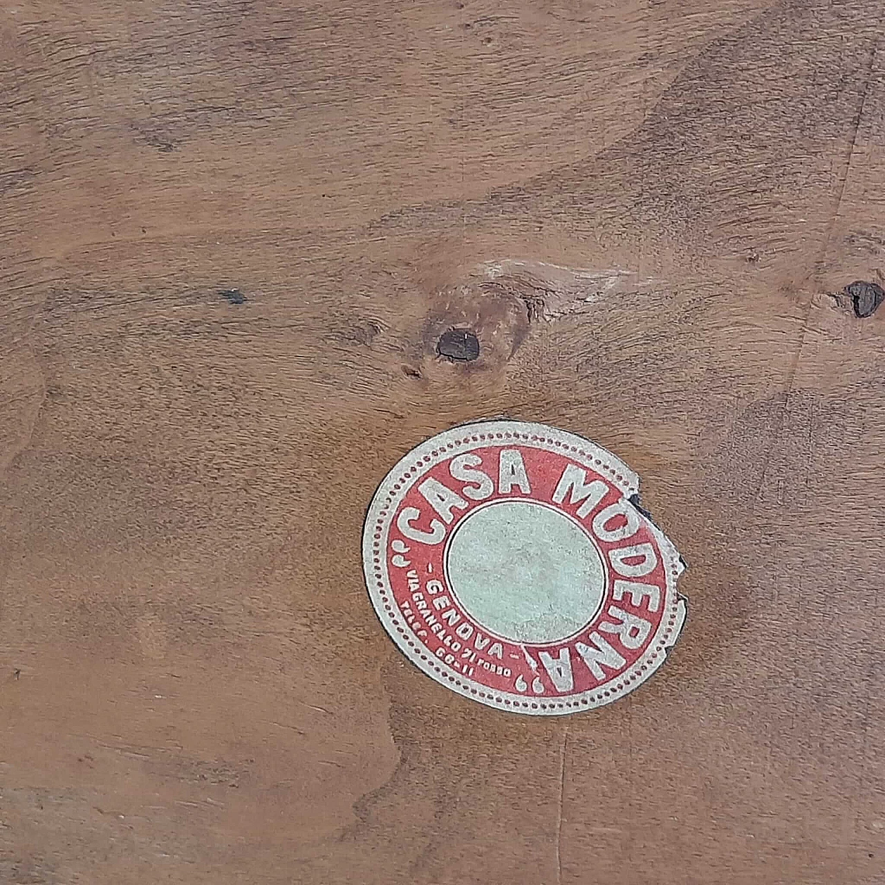 Credenza in legno nero e pergamena di Casa Moderna Genova, anni '40 10