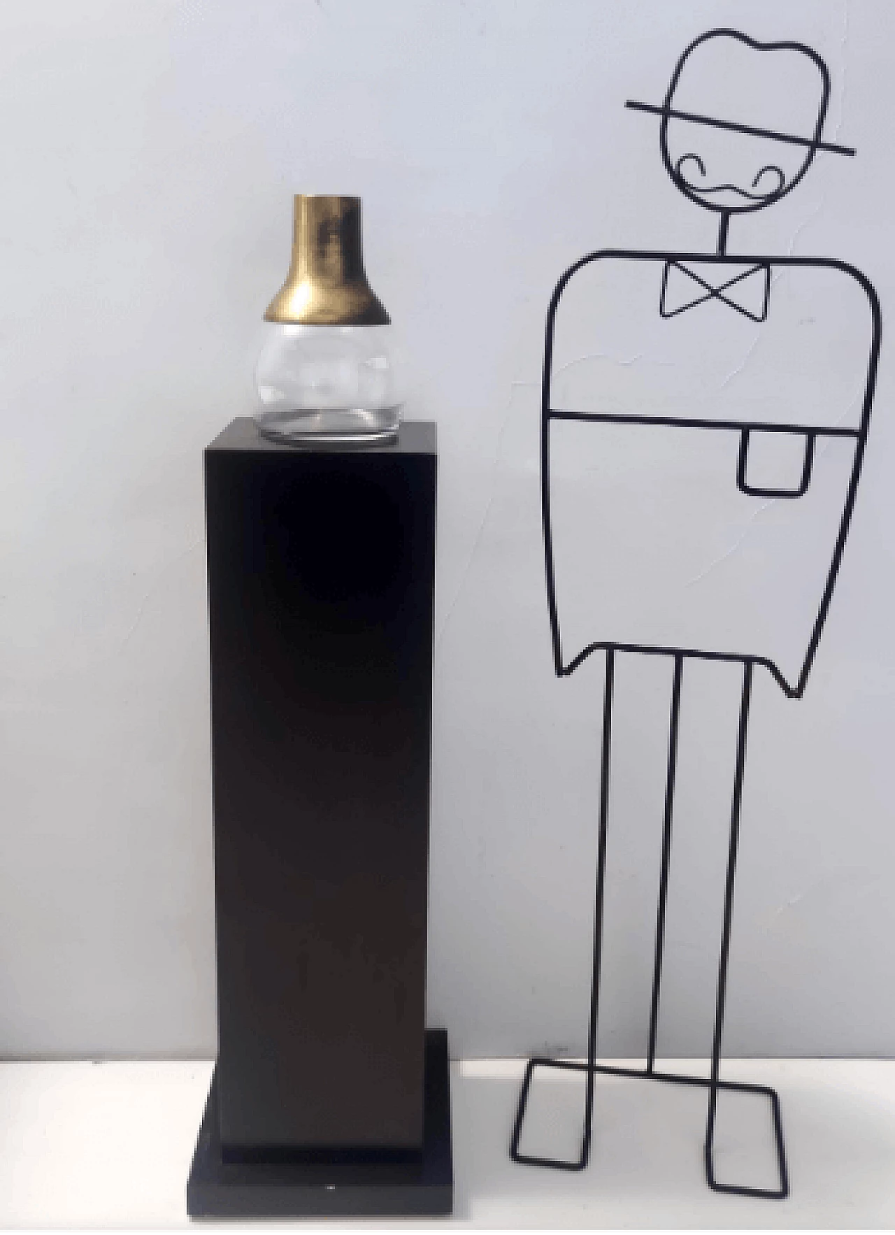 Glass and brass vase in the style of Max Ingrand, 1960s 4