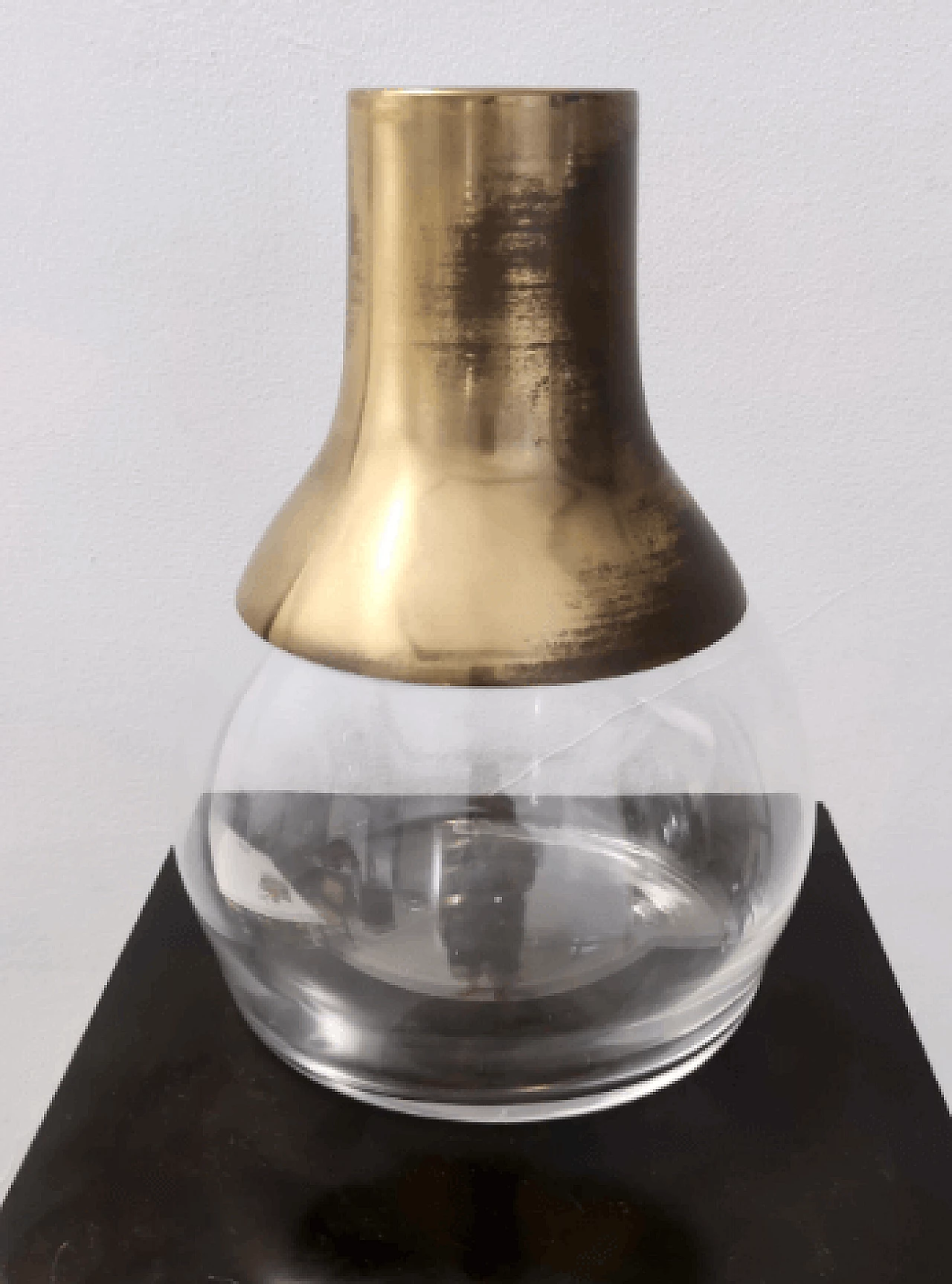 Glass and brass vase in the style of Max Ingrand, 1960s 5