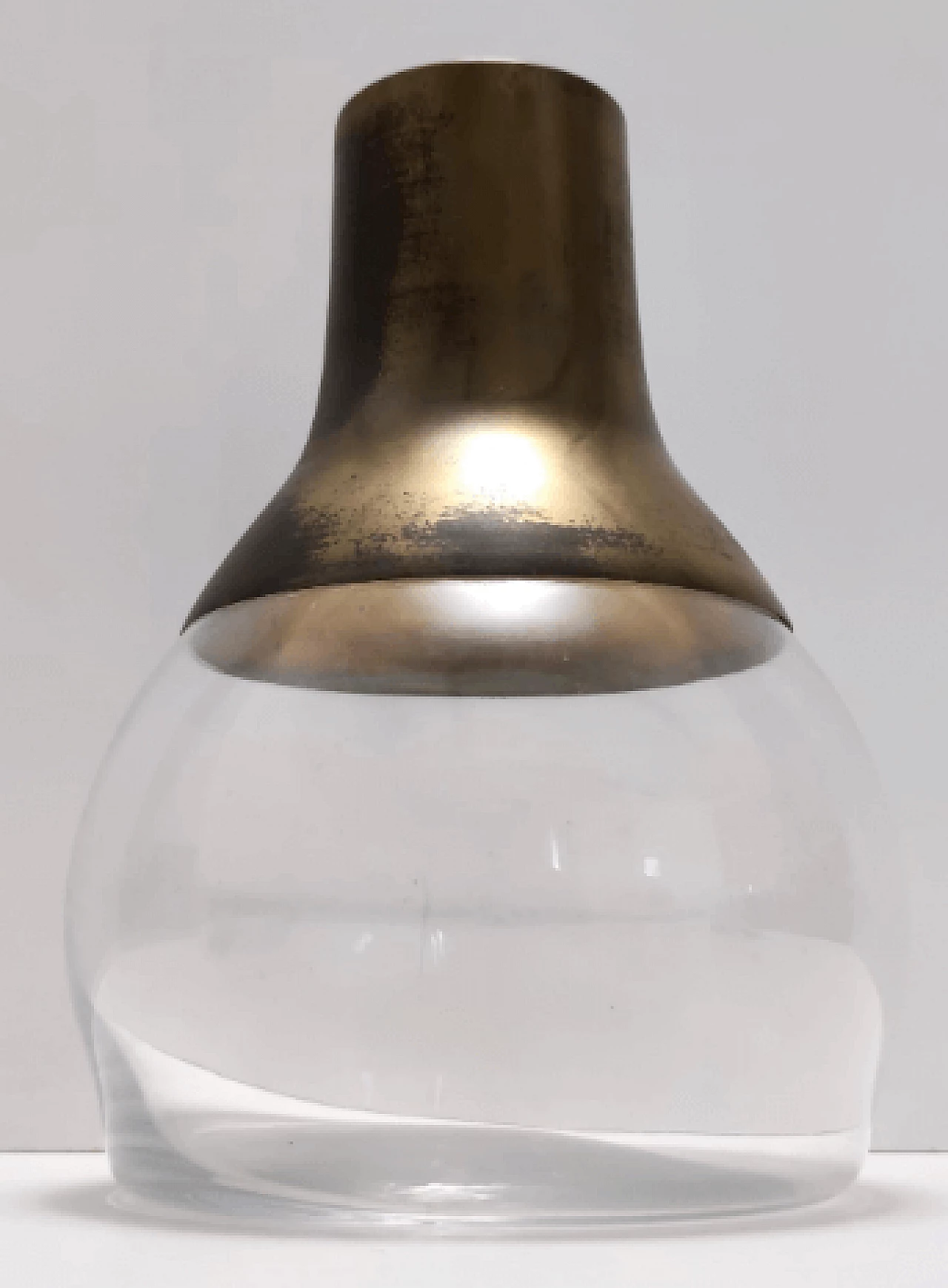 Glass and brass vase in the style of Max Ingrand, 1960s 6