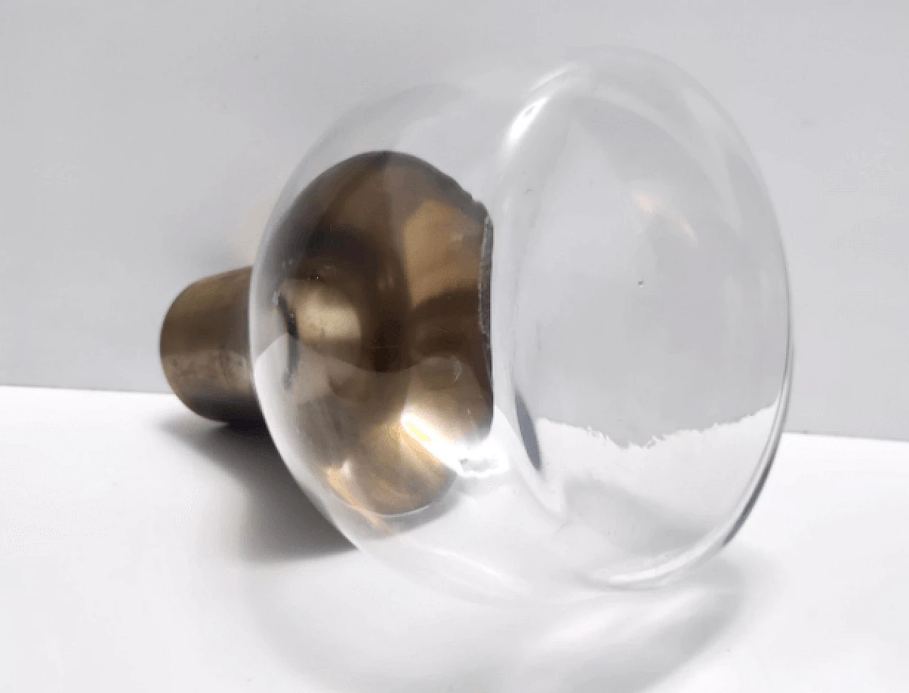 Glass and brass vase in the style of Max Ingrand, 1960s 7