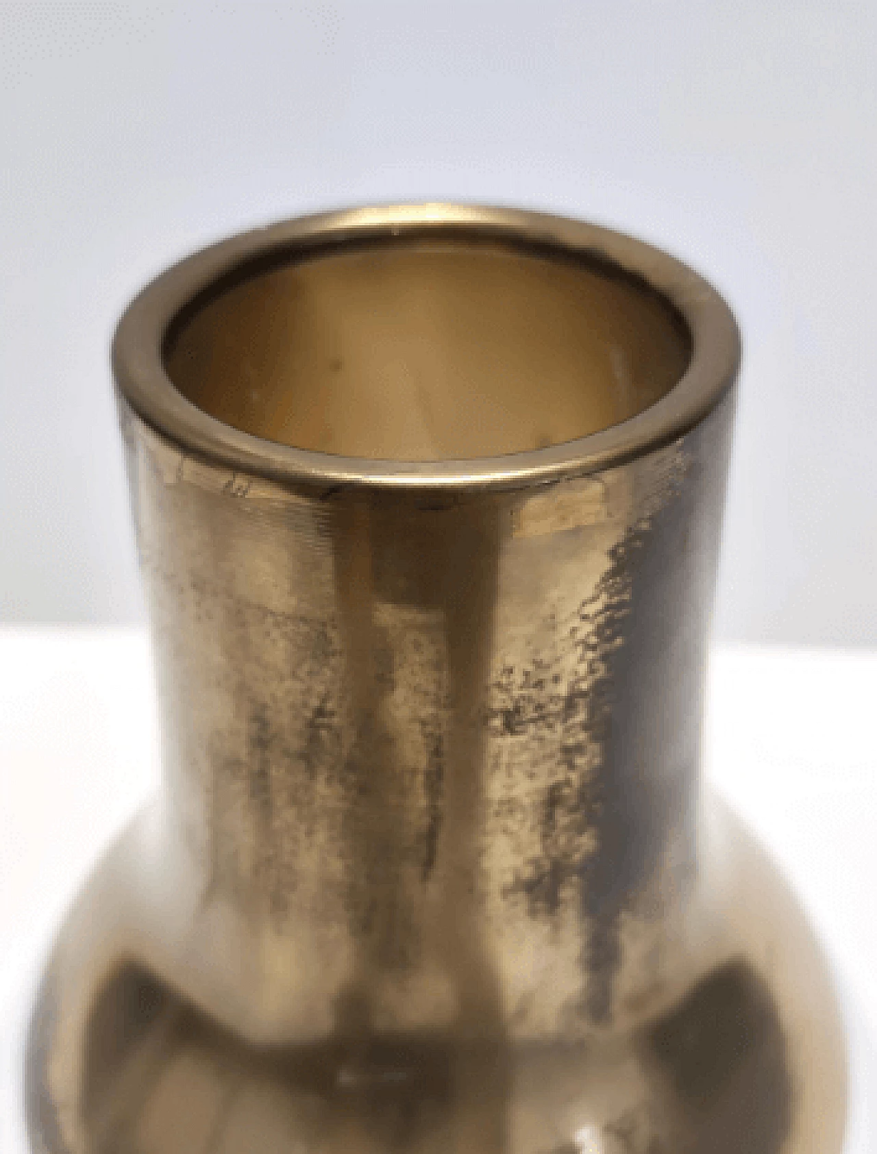 Glass and brass vase in the style of Max Ingrand, 1960s 9