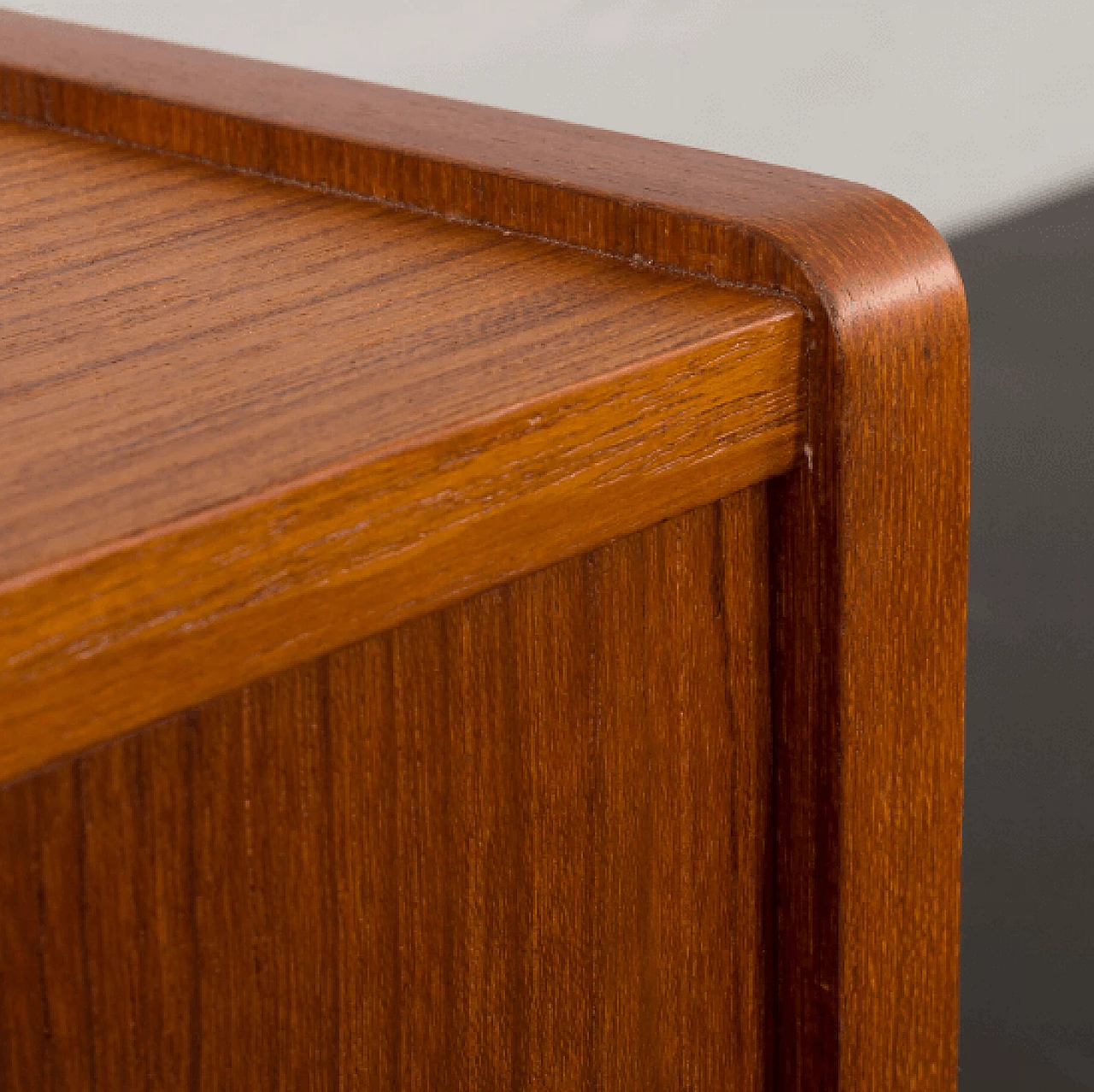 Danish teak veneered cabinet with sliding doors, 1960s 11