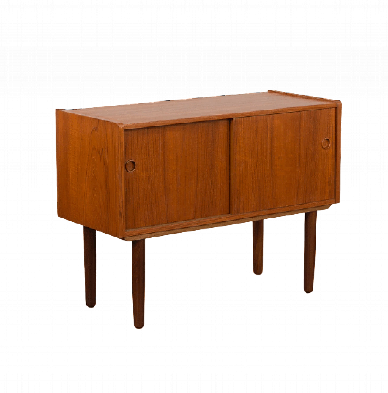 Danish teak veneered cabinet with sliding doors, 1960s 14