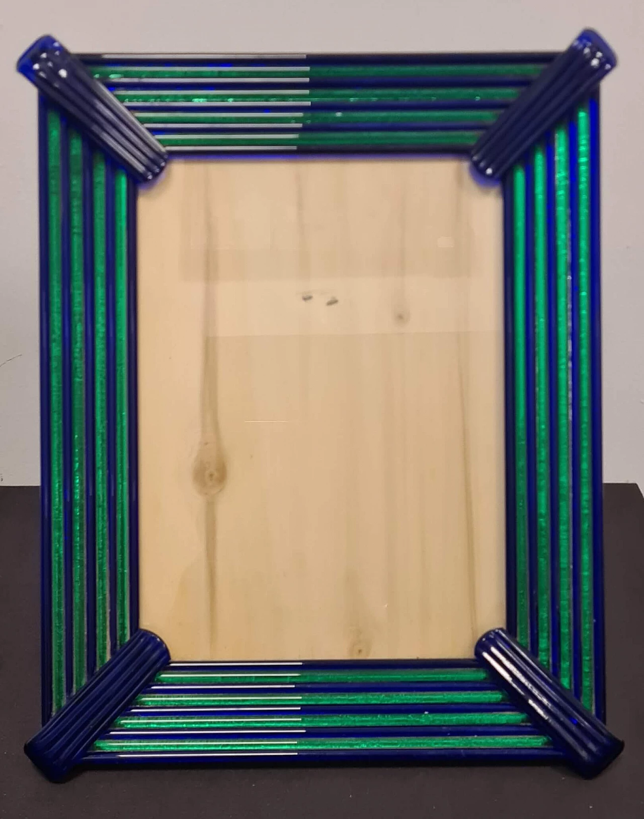 Cornice in vetro blu e verde attribuita ad Archimede Seguso, anni '70 1