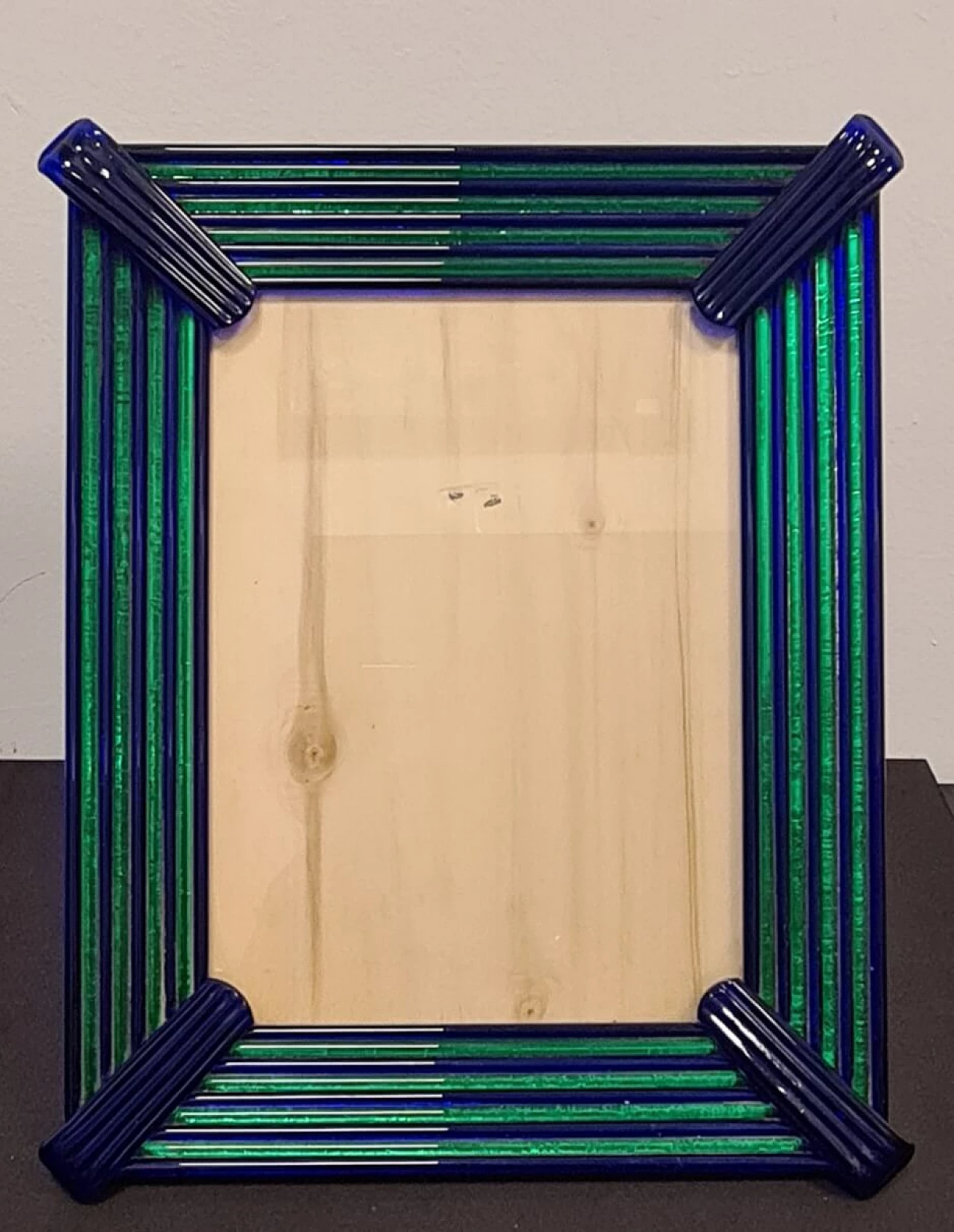 Cornice in vetro blu e verde attribuita ad Archimede Seguso, anni '70 2