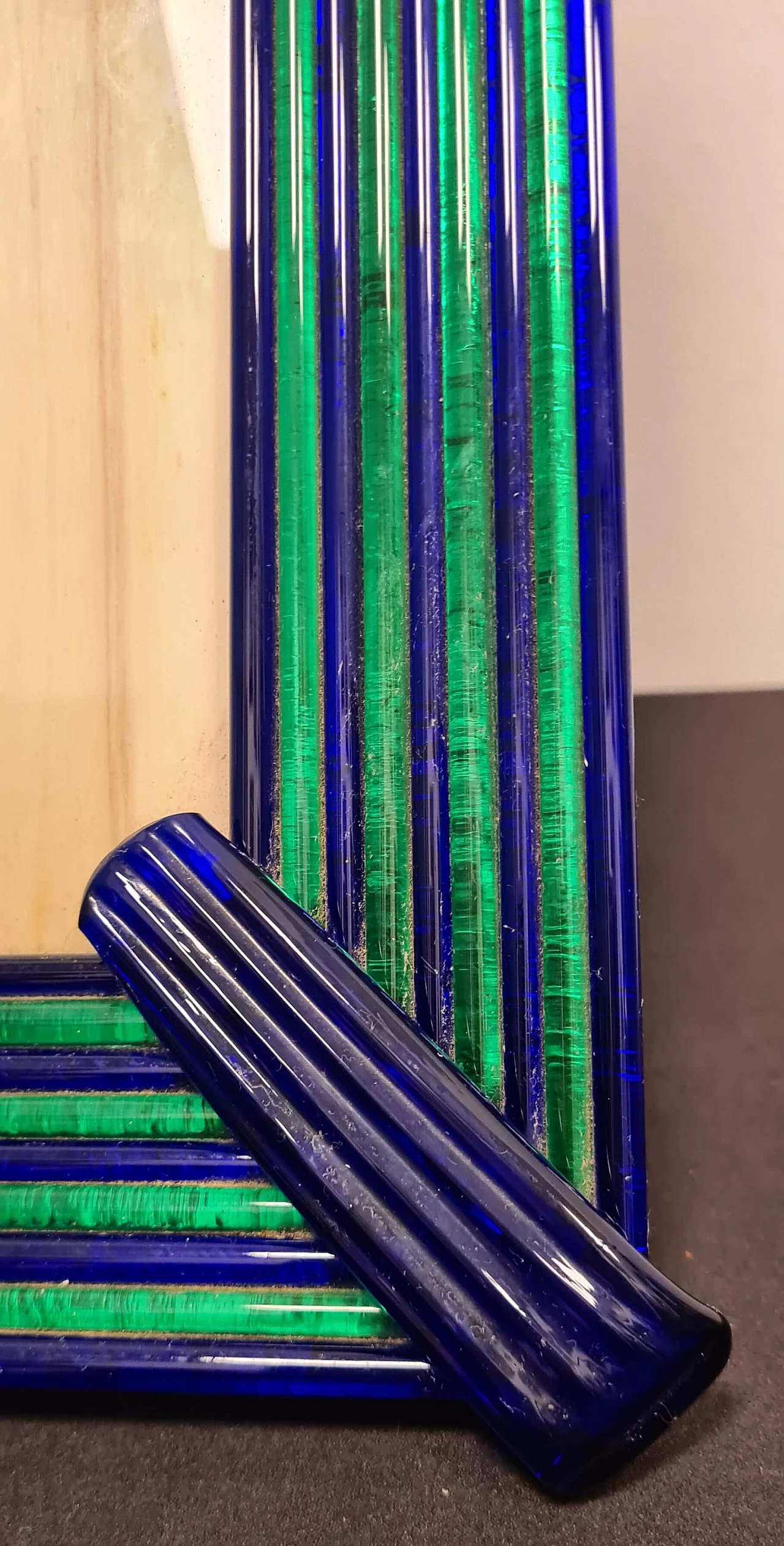 Blue and green glass frame attributed to Archimede Seguso, 1970s 5
